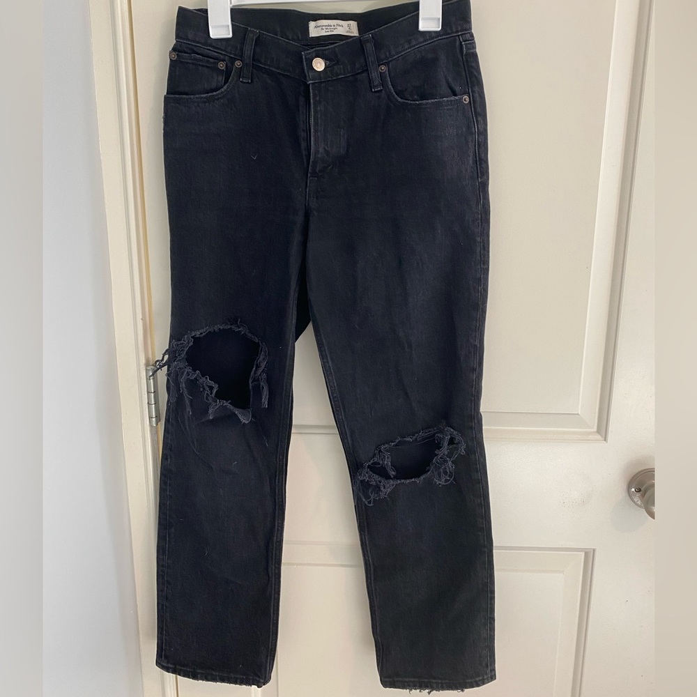 Abercrombie 90’s Straight Low Rise black jeans